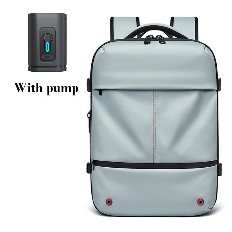 16-Inch Waterproof Travel Laptop Backpack – Vacuum Compression, USB Charging