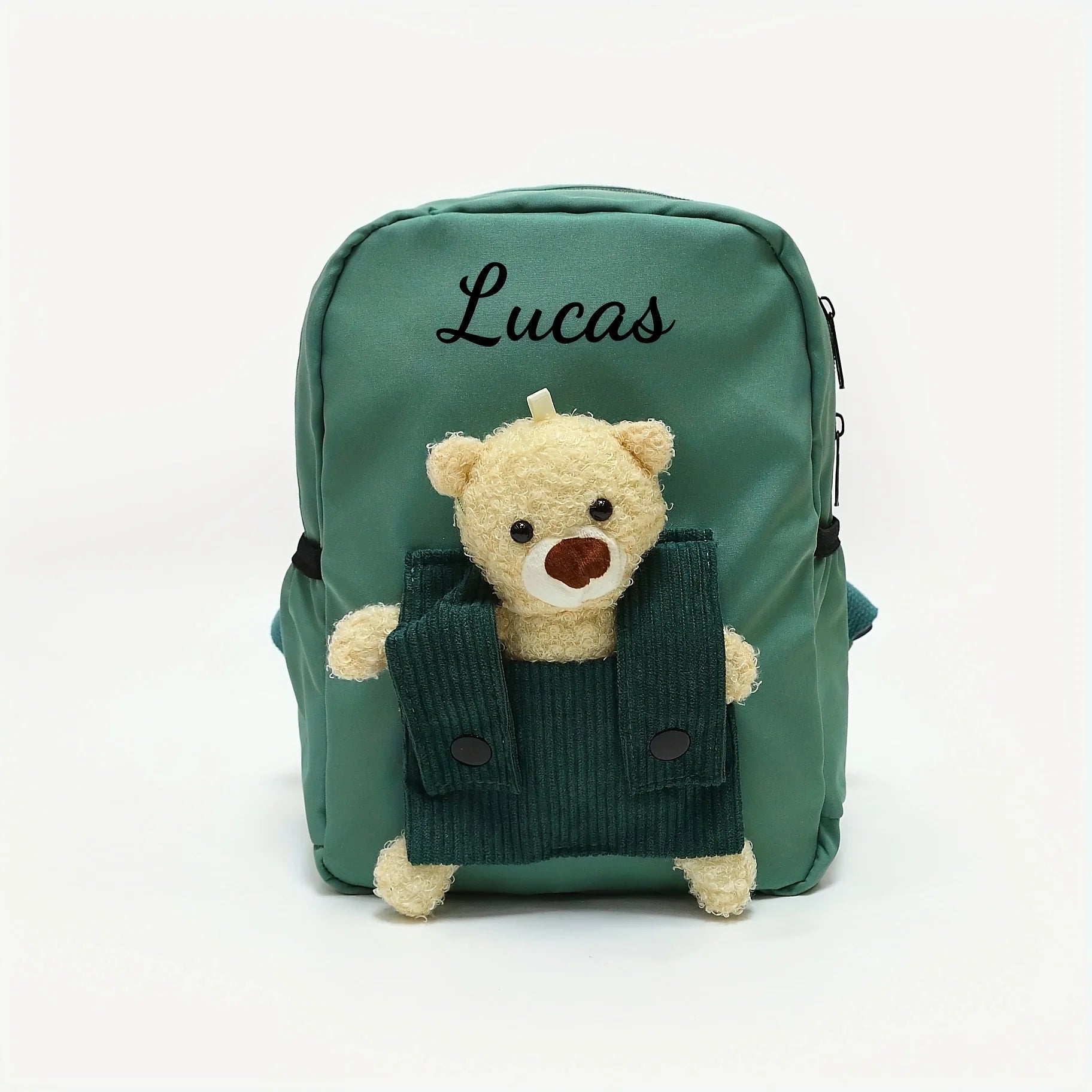 Cute Bear Plush Backpack – Custom Embroidered Name School Bag for Children