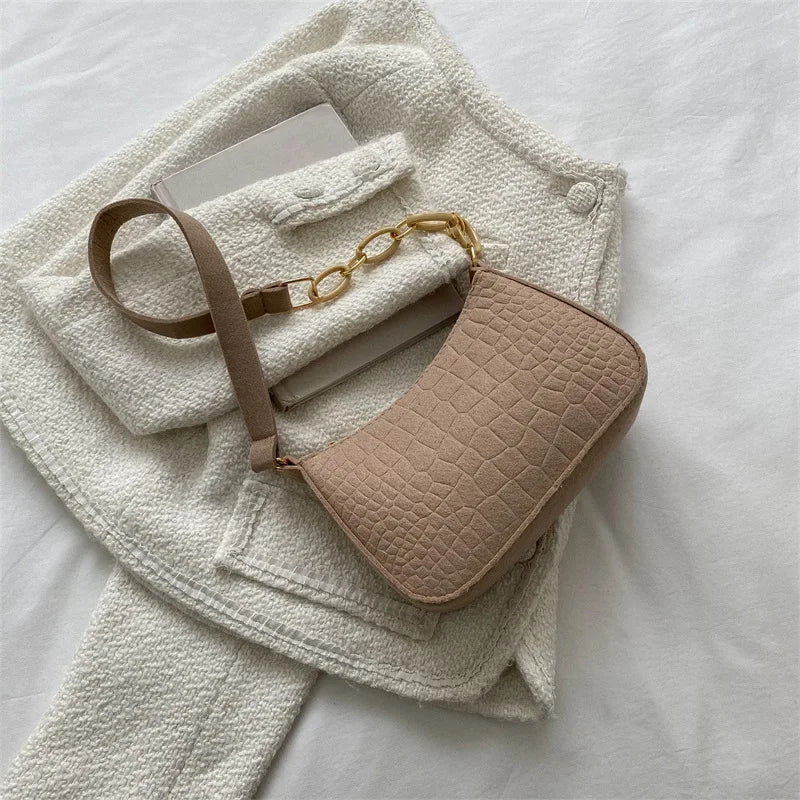 Luxury Crescent Shoulder Bag