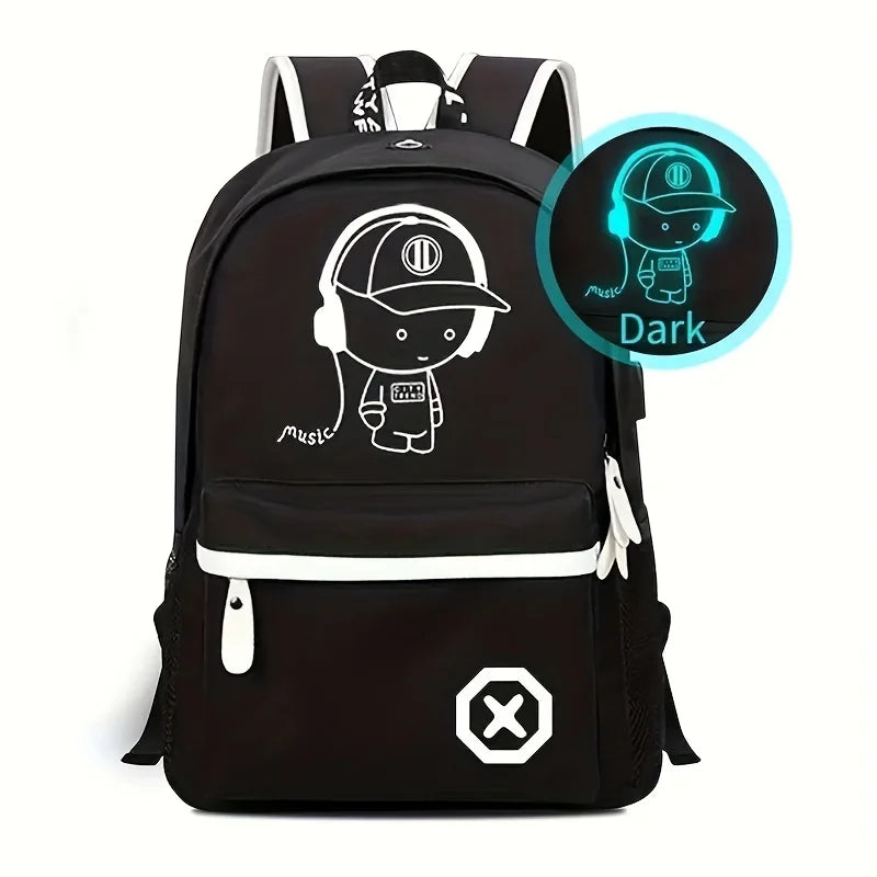 Anime Print Student Backpack – Luminous School Bag