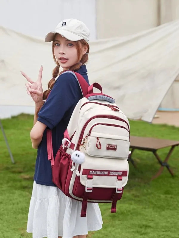 Primary School Backpack for Girls 7–12 Years – Student Shoulder Bag for Books