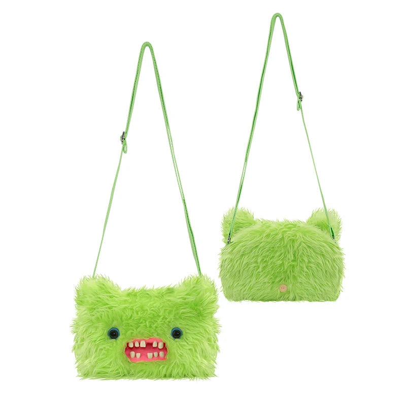 Original Fuggler Crossbody Bag Plush Toy – Cute Mr. Buttons Doll Bag