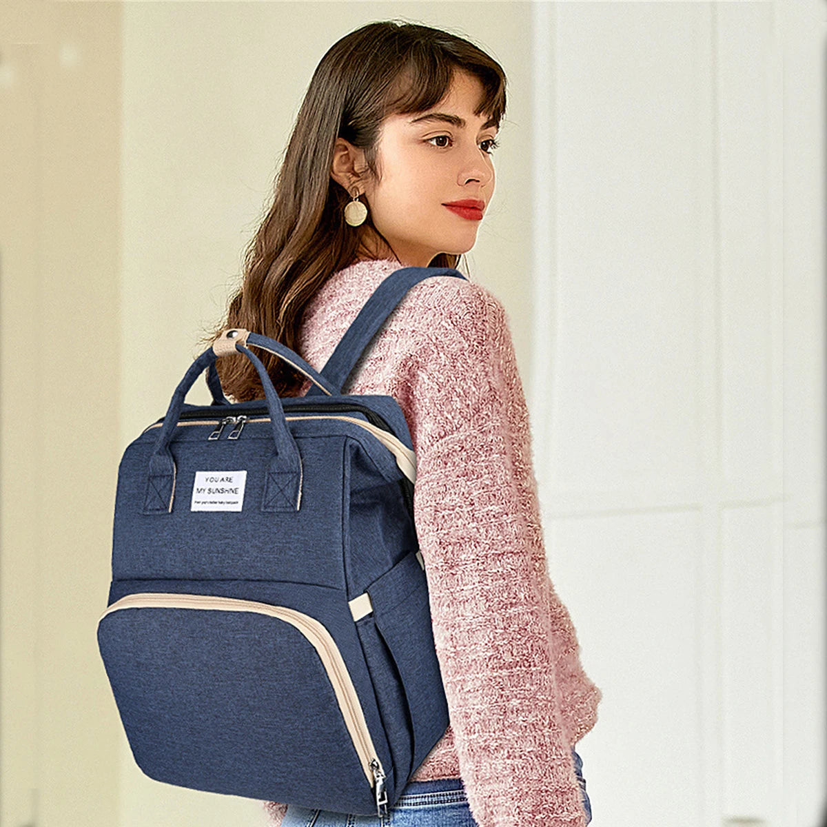 Foldable Baby Crib Backpack – Travel Nappy Bag with Insulated Compartments