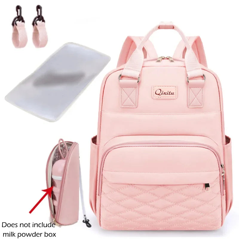Portable Diaper Backpack with USB Charging Port for Moms