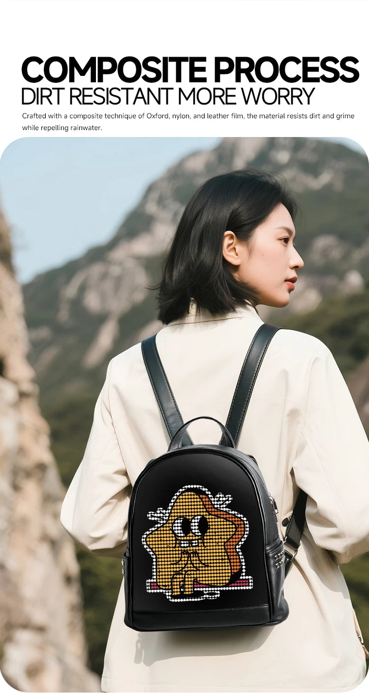 Smart LED Backpack for Women – DIY Luminous Shoulder Bag