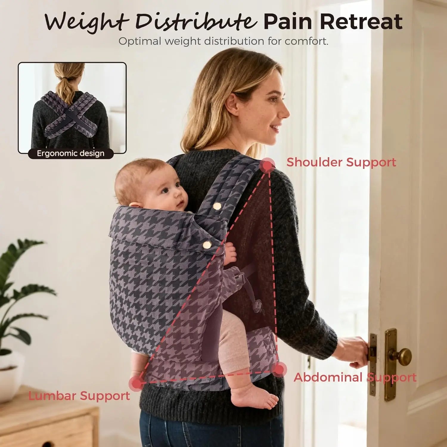 Soft Baby Wrap Carrier- Infant & Toddler Carry Backpack