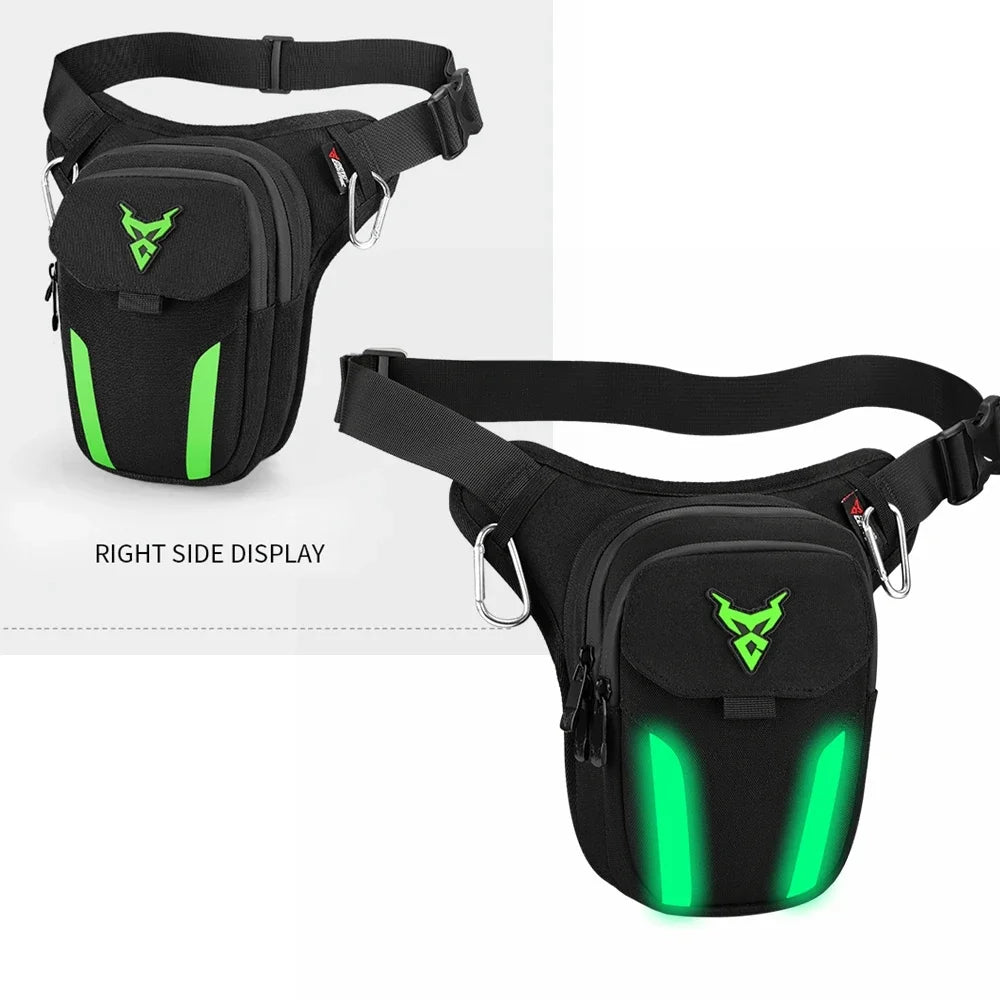 Motorcycle Leg Bag with LED Light – Waterproof Hip Bum Fanny Pack for Riding, Cycling