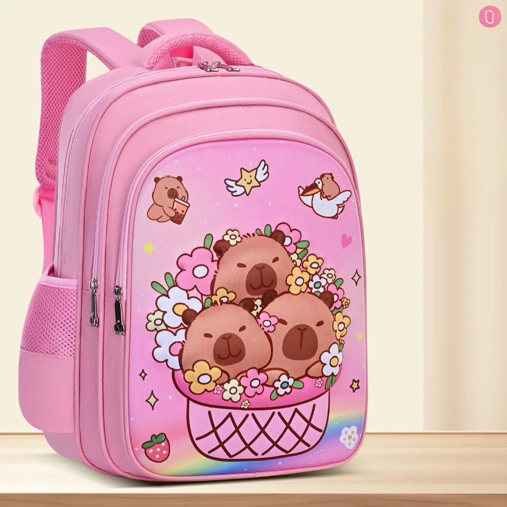 Capybara Children’s Waterproof Orthopedic Backpack – Large Capacity School Bag