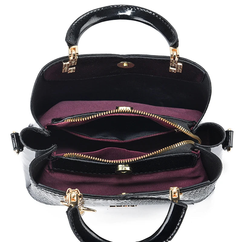 Versatile Casual Shoulder Bag-Crocodile Embossed PU Leather