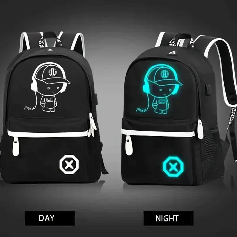 Anime Print Student Backpack – Luminous School Bag