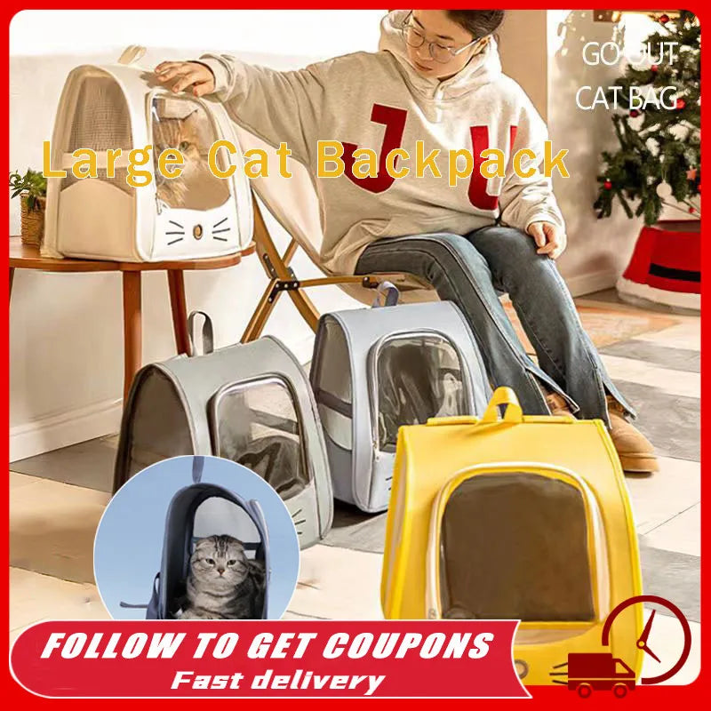 Portable Pet Cat Backpack – Comfortable, Breathable, Waterproof & Pressure-Resistant Travel Bag