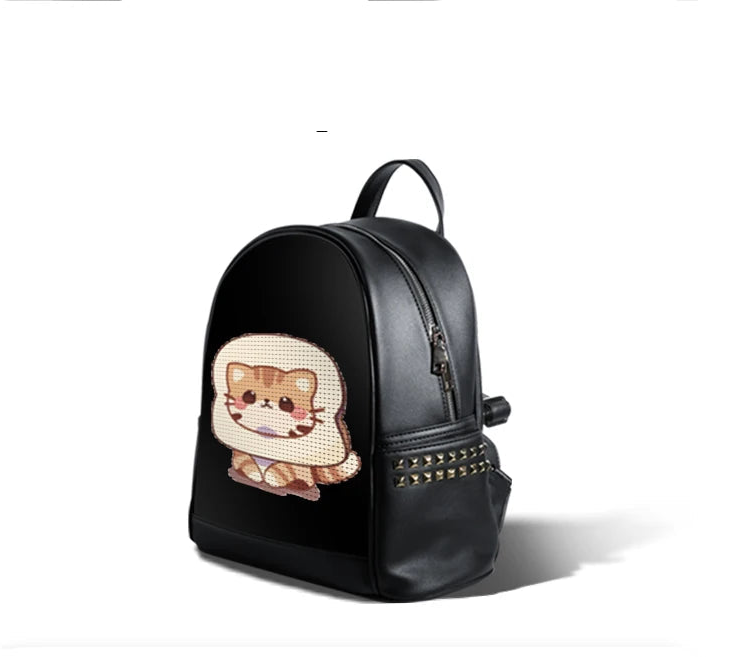 Smart LED Backpack for Women – DIY Luminous Shoulder Bag