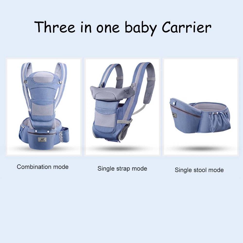 Infant Baby Backpack Carrier- Front & Back Carry Hip Seat