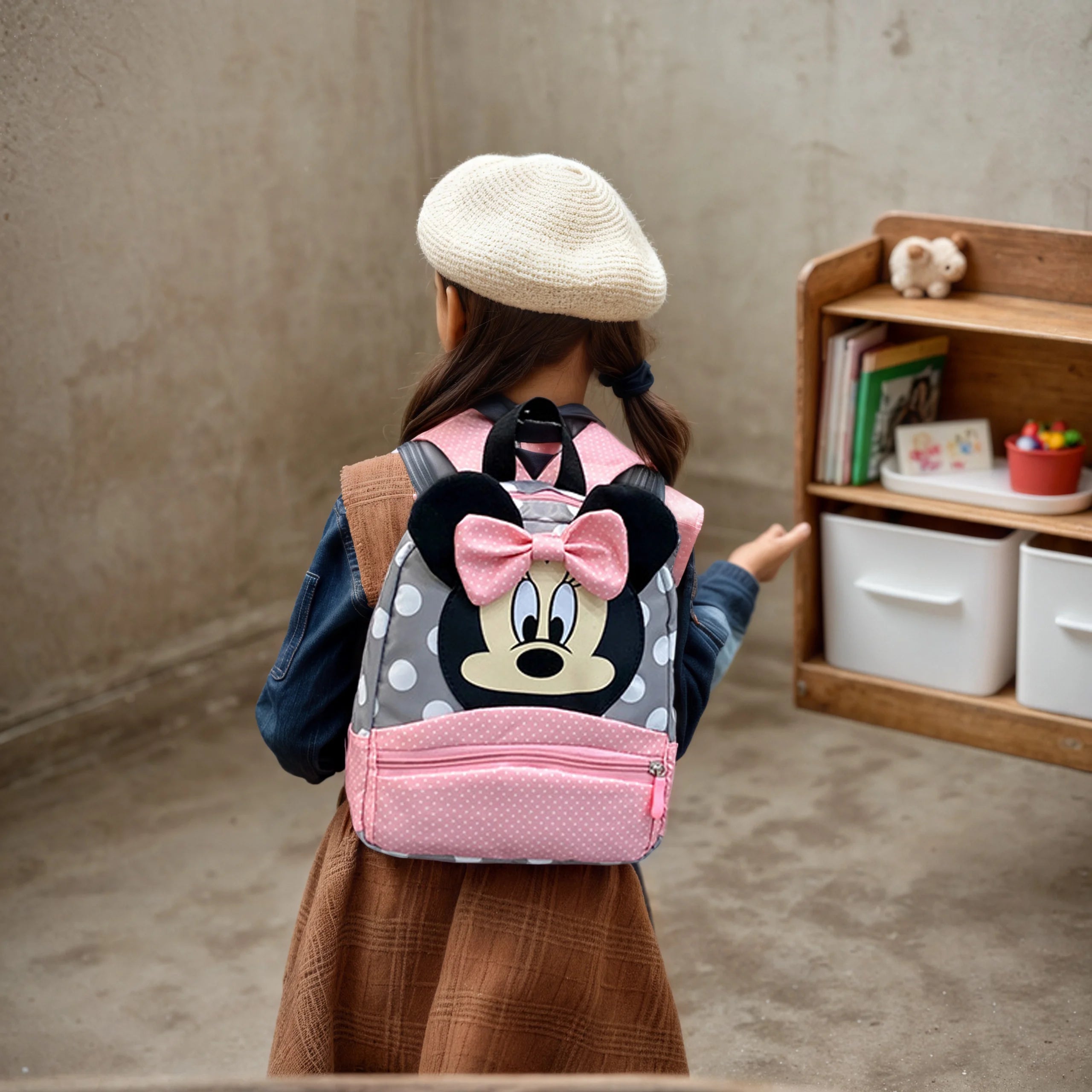 Cute Disney Minnie Kids Backpack – Cartoon Kindergarten School Bag