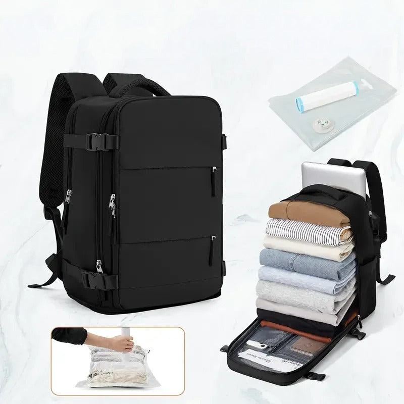 Compact Carry-On Backpack – Cabin Bag with Vacuum Storage