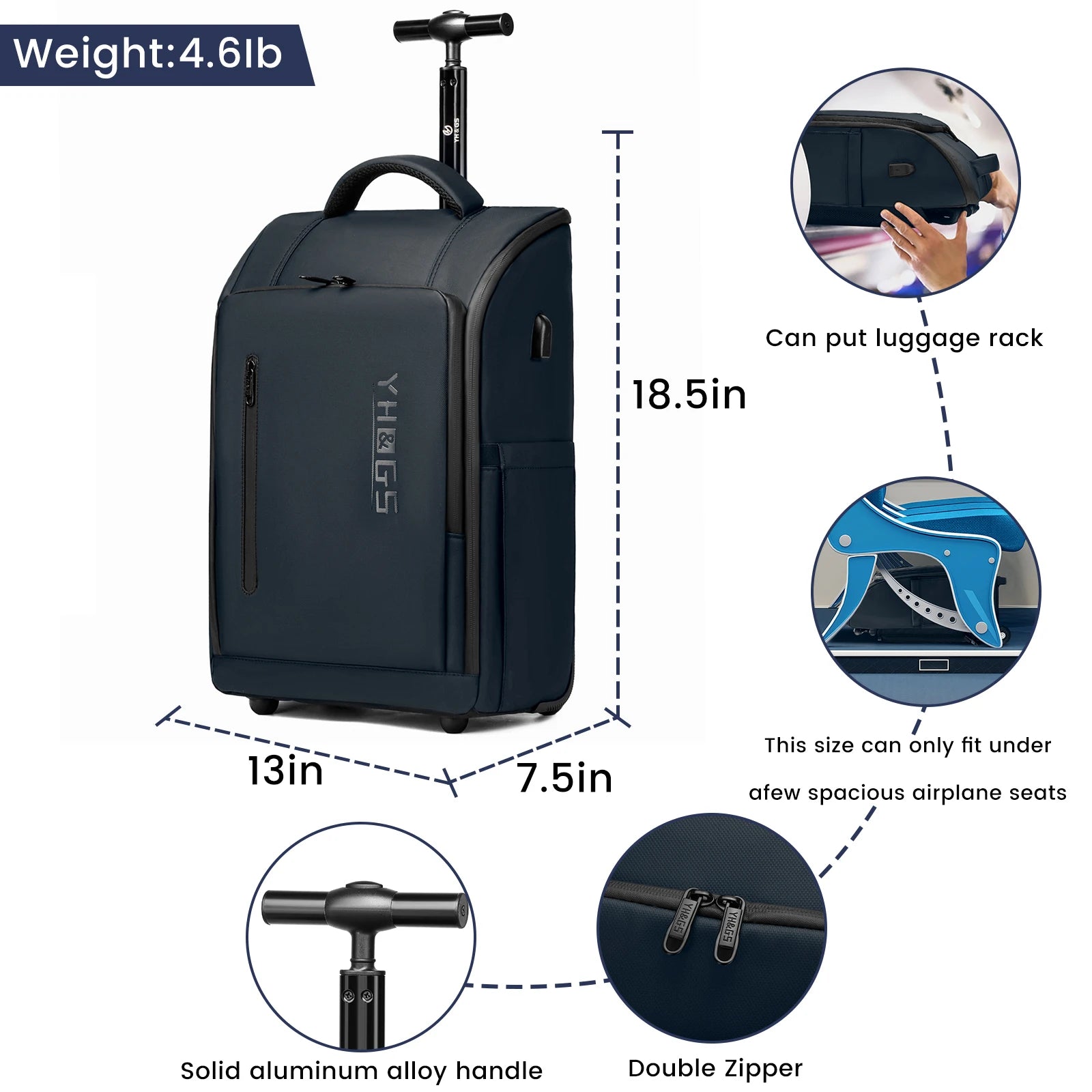 Rolling Travel Backpack with Laptop Compartment – Cabin Approved