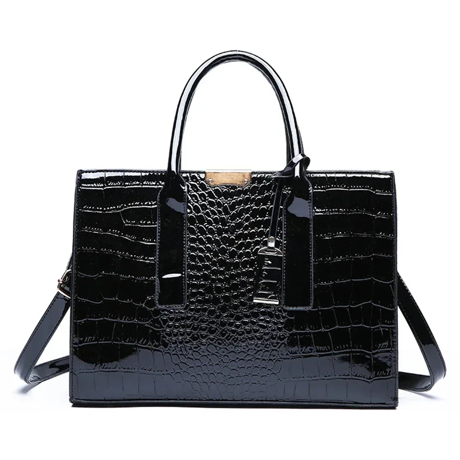 Large Capacity Crocodile Pattern – Luxury PU Leather Handbag
