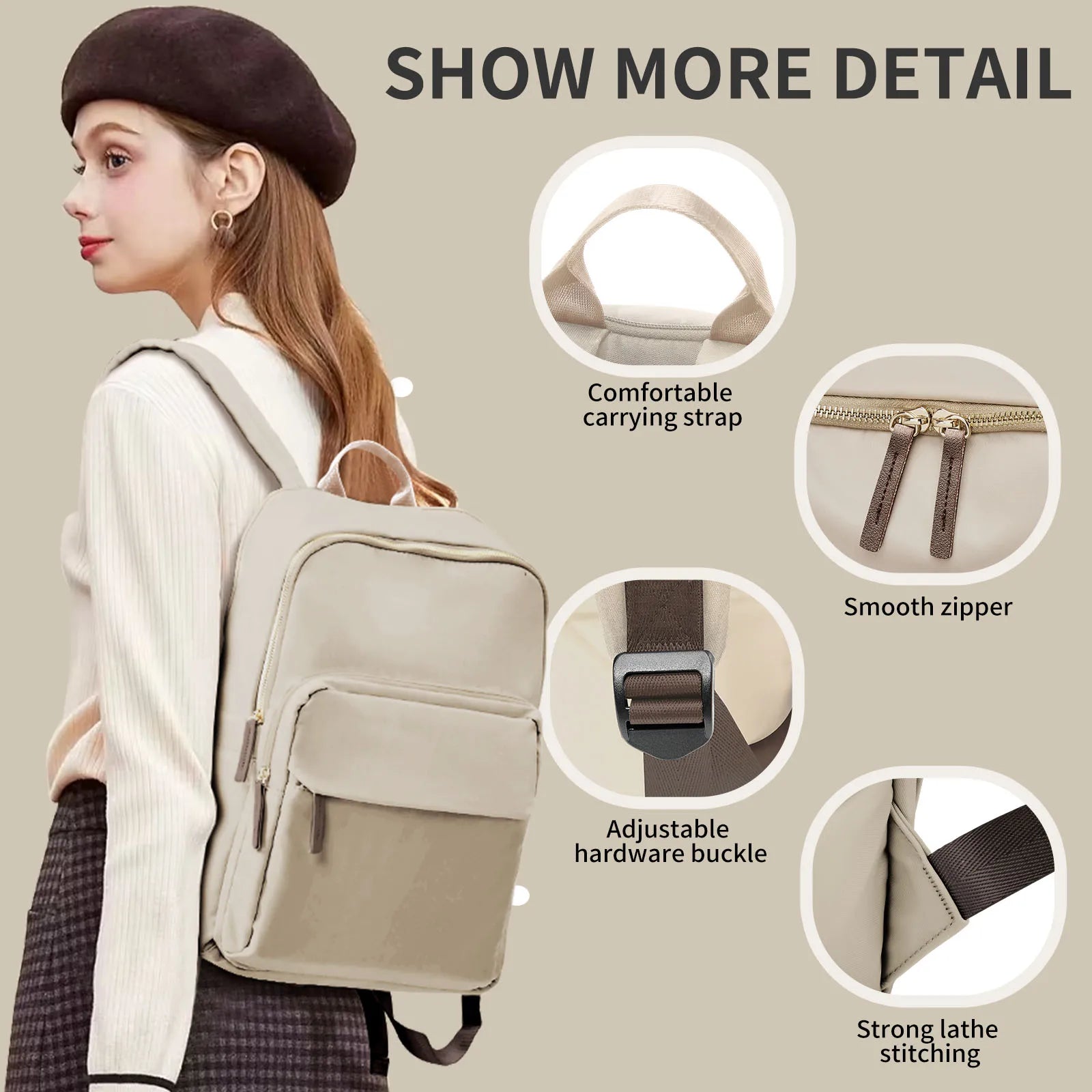 Simple Oxford Backpack – Work, Study & Travel Purse Bag