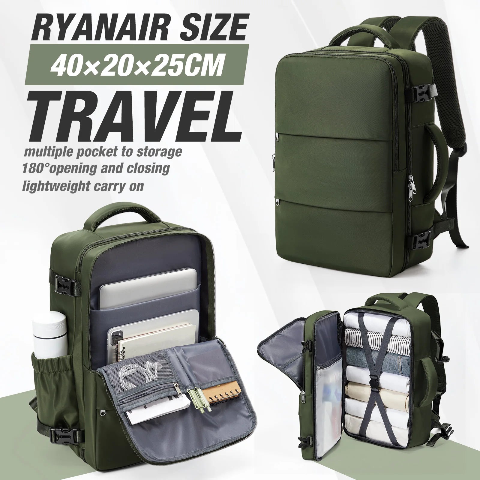 Business Travel Backpack 40x30x20 – 15.6” Cabin Bag for Ryanair & Wizz Air