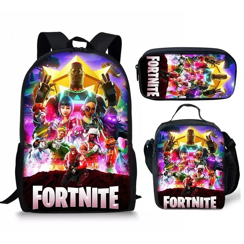 Fortnite Backpack 3PCS Set for Kids - Cool School Bag & Pencil Case