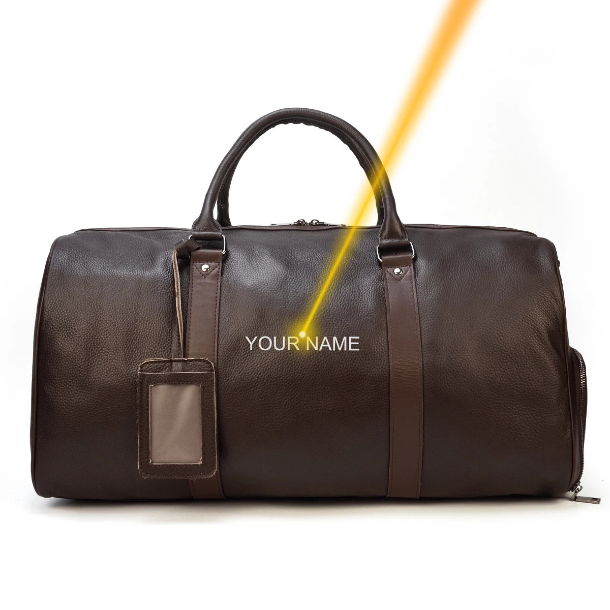 Natural Genuine Leather Travel Duffel Bag