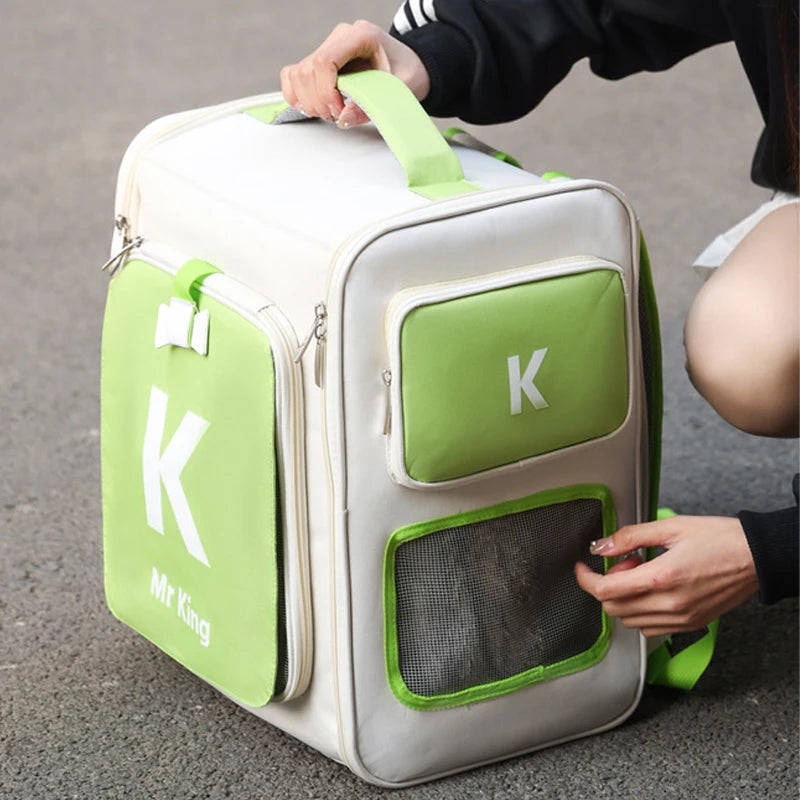 Large Expandable Cat Carrier Backpack – Foldable Breathable Travel Bag