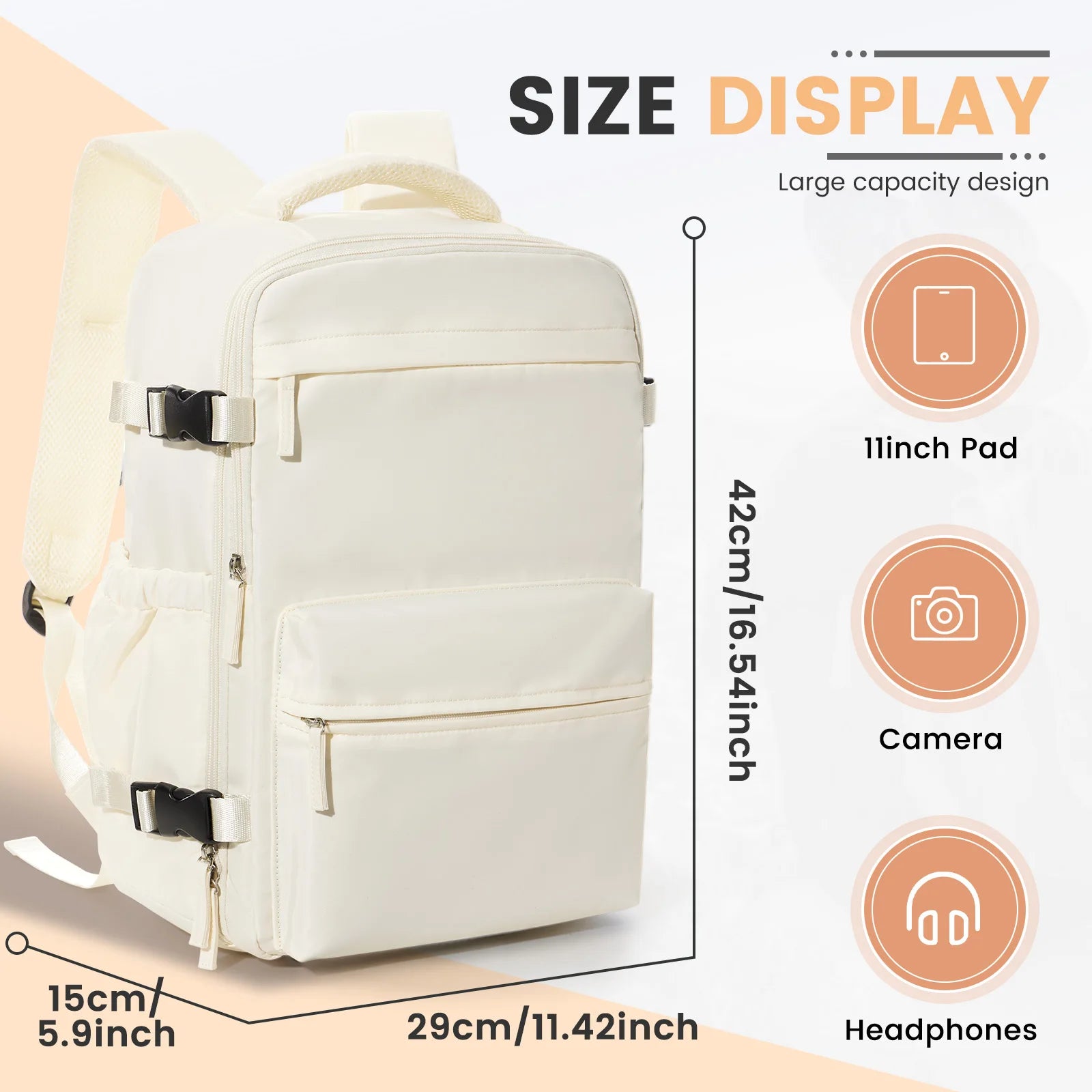 Ryanair 40x20x25 Cabin Backpack – Vacuum Compression Travel Laptop Backpack