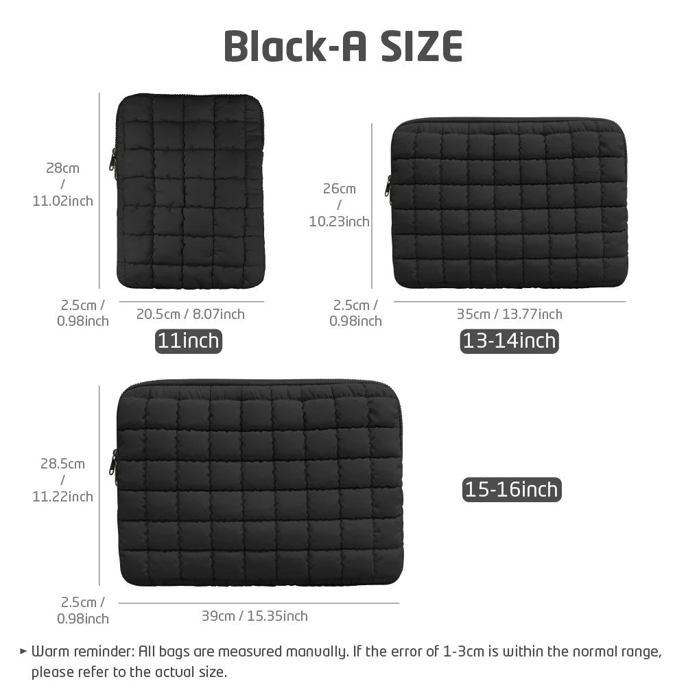 Puffy Laptop Sleeve for MacBook-Cute Notebook Pouch 15–16 Inch