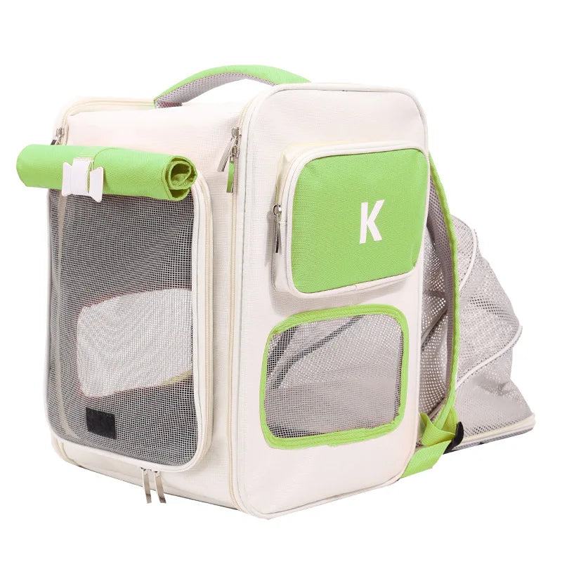 Large Expandable Cat Carrier Backpack – Foldable Breathable Travel Bag