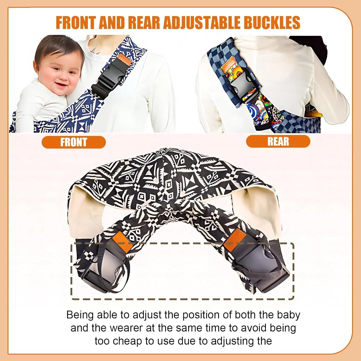Portable Baby Carrier Wrap – Adjustable Infant Sling
