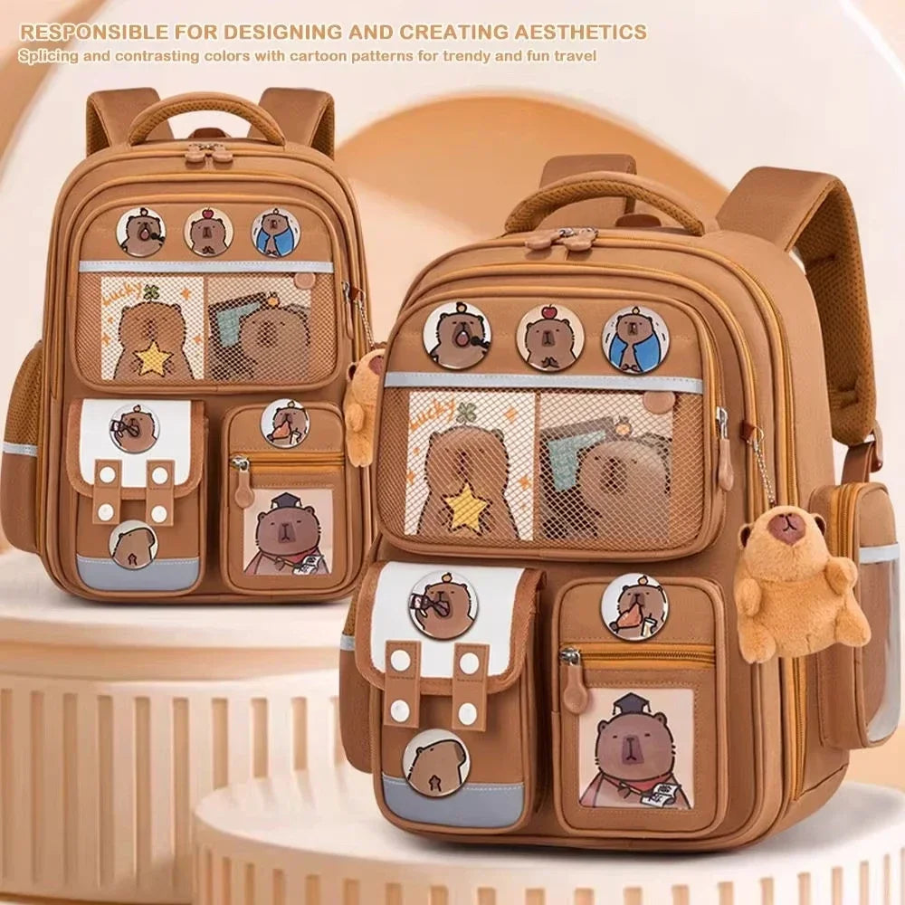 Capybara Cartoon Backpack – Large Capacity Waterproof Bag