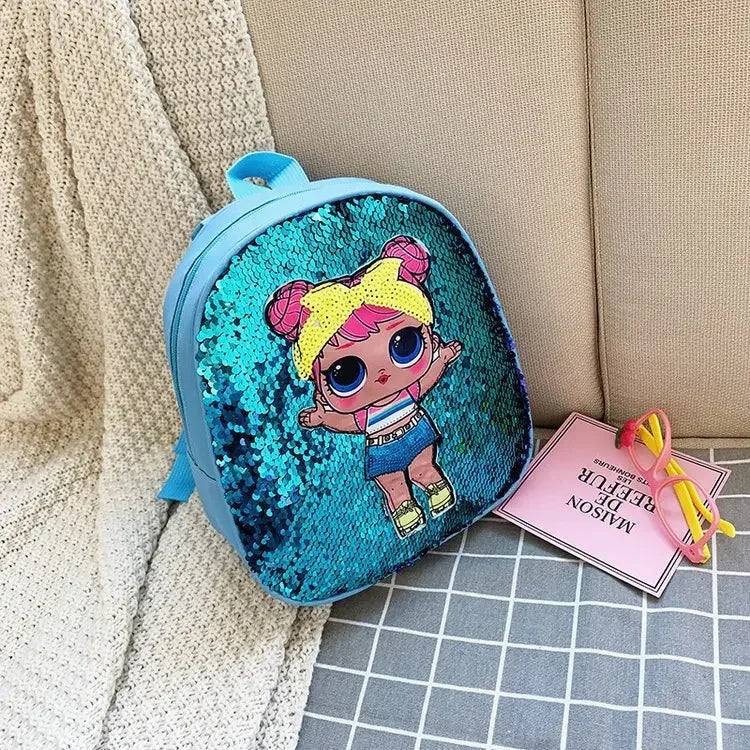 Cute Sequin Backpack for Girls 3–6 Years – Fashion Cartoon Kindergarten School Bag