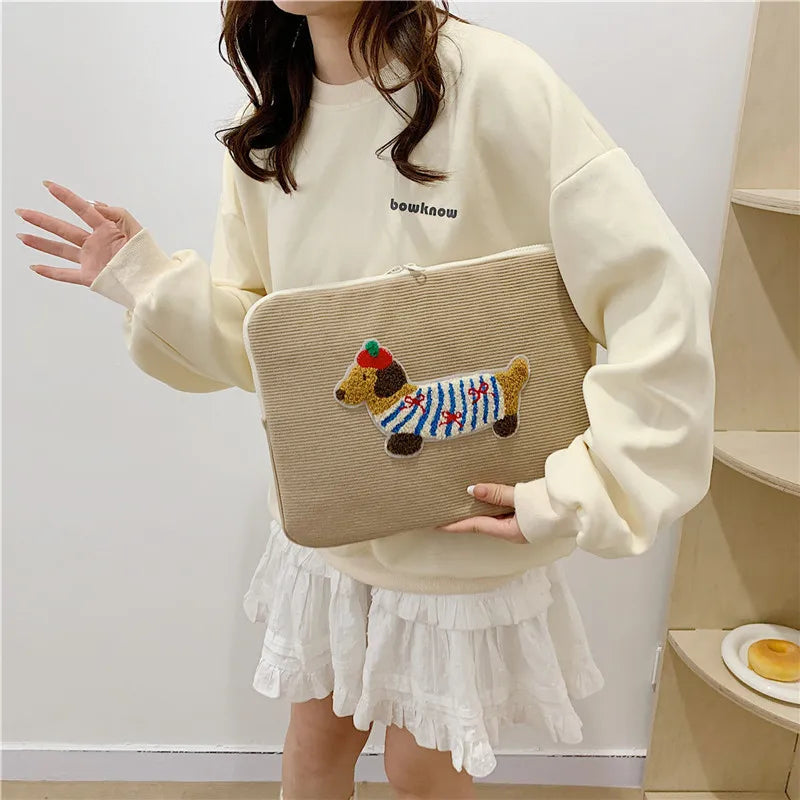 Ins Cute Laptop Sleeve 13.3–15.6 Inch for MacBook Air 13.6, Pro 16, iPad 11 – Shockproof Pouch Bag