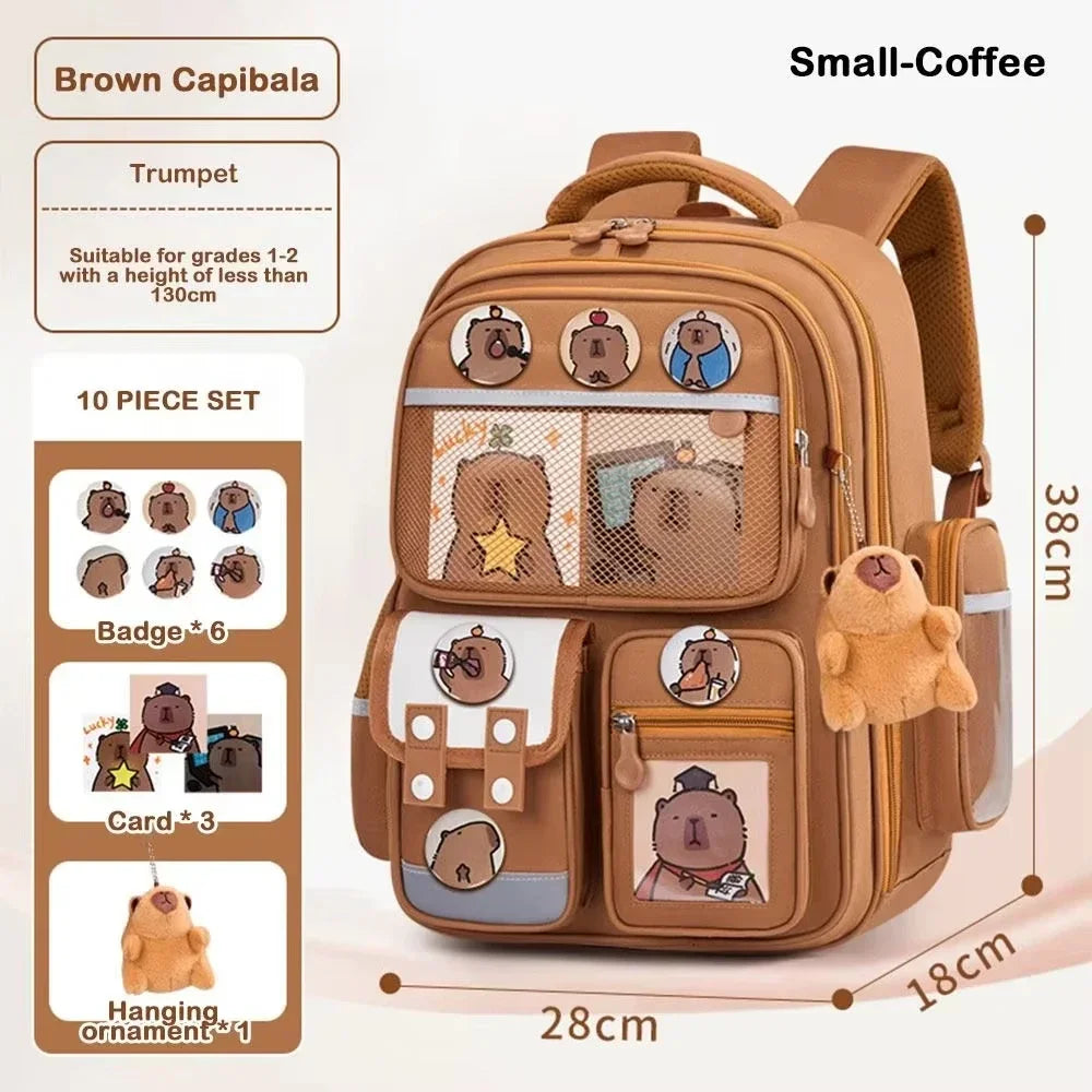 Capybara Cartoon Backpack – Large Capacity Waterproof Bag