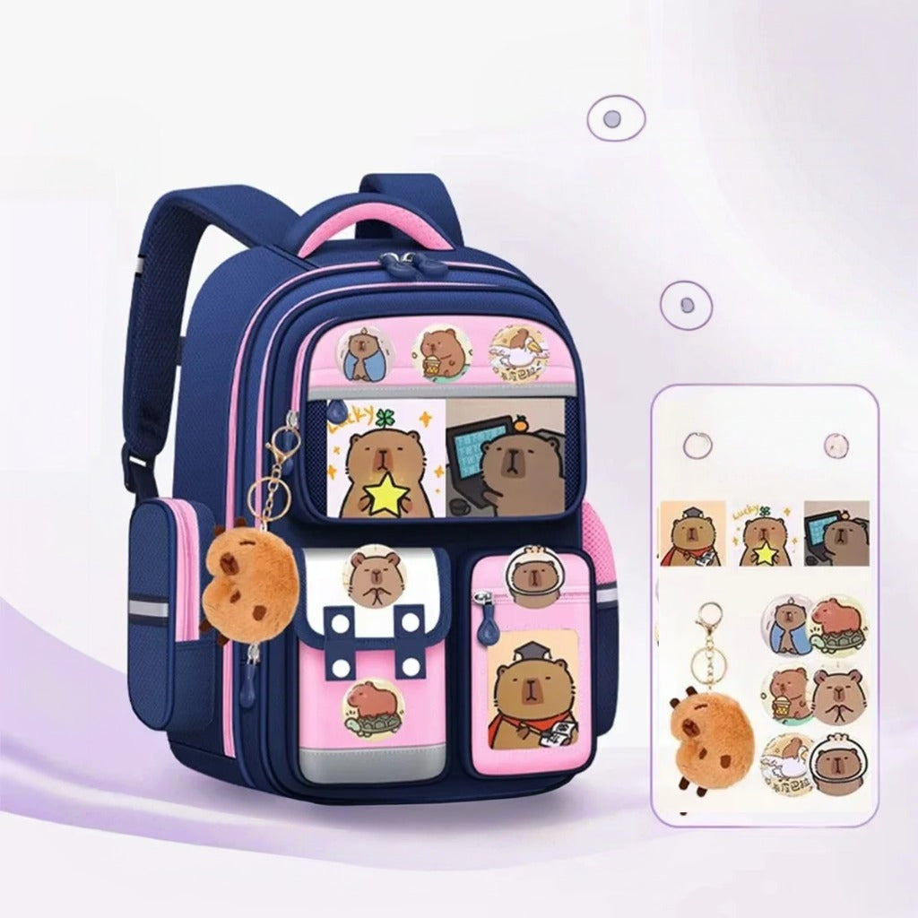 Capybara Cartoon Backpack – Large Capacity Waterproof Bag