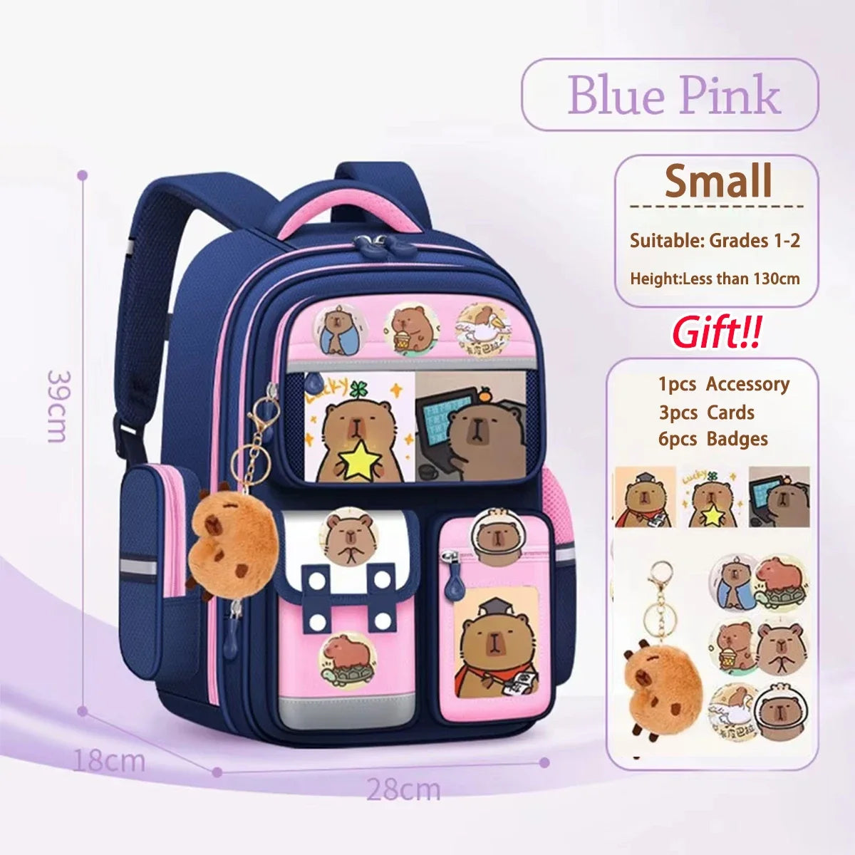 Capybara Cartoon Backpack – Large Capacity Waterproof Bag