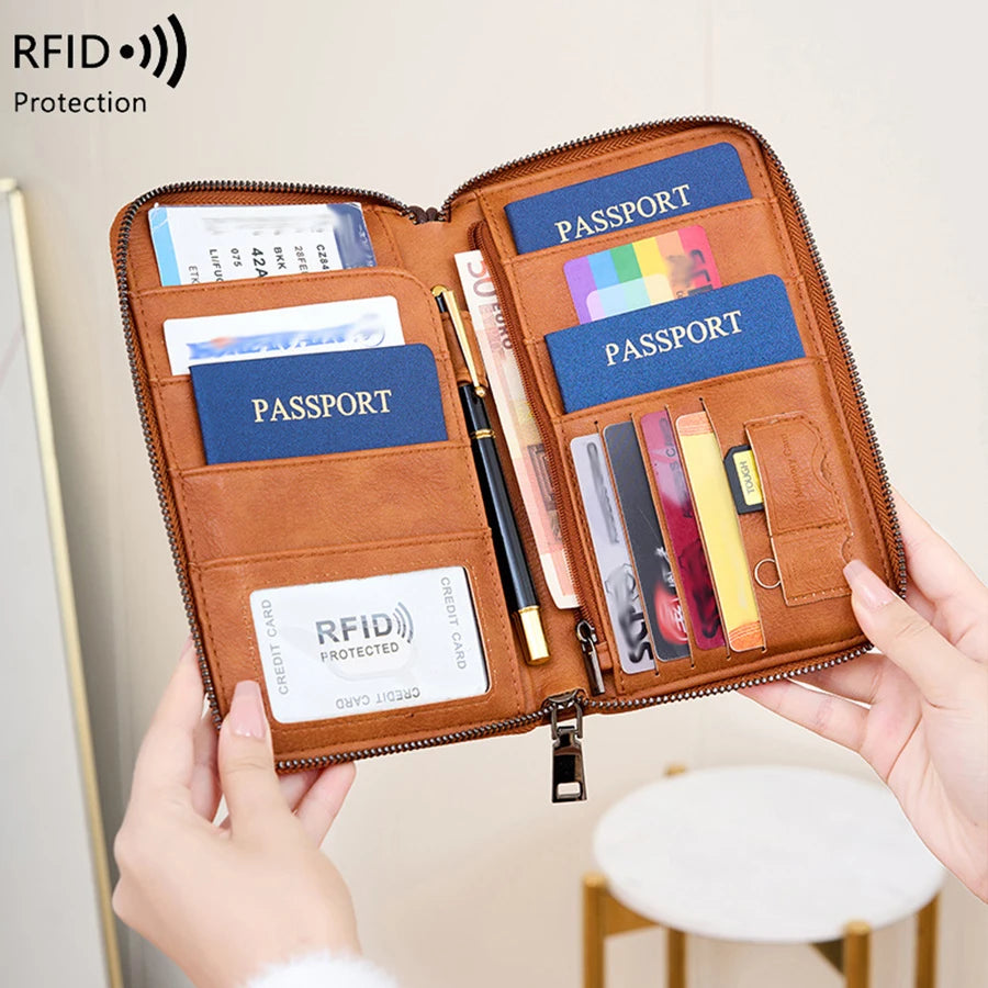 Fashion Passport Holder – RFID Blocking PU Wallet