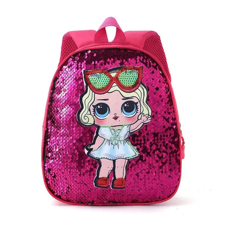 Cute Sequin Backpack for Girls 3–6 Years – Fashion Cartoon Kindergarten School Bag