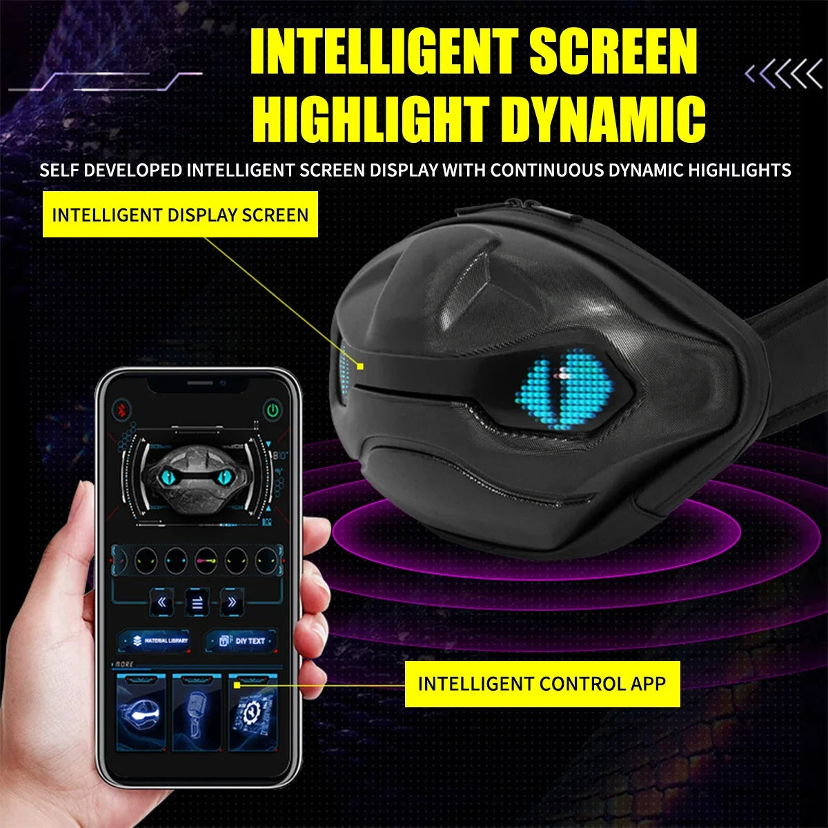 Cool LED Side Bag – Dynamic Display Shoulder Bag Motorcycle Riding