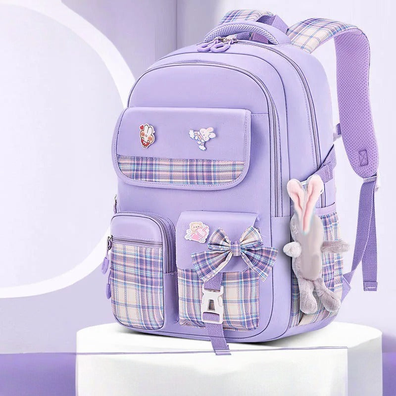 Ergonomic Elementary School Backpack for Girls – Spine Protection, Large Capacity