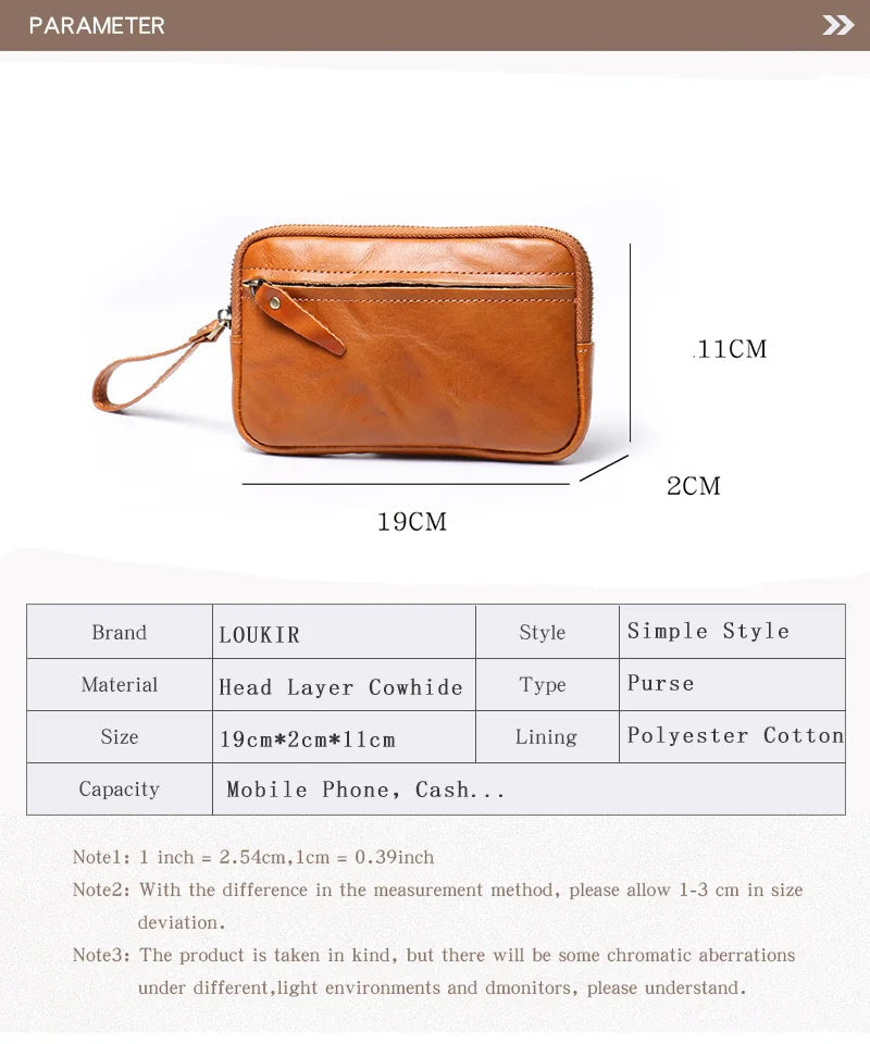 Classic Leather Zipper Coin Purse