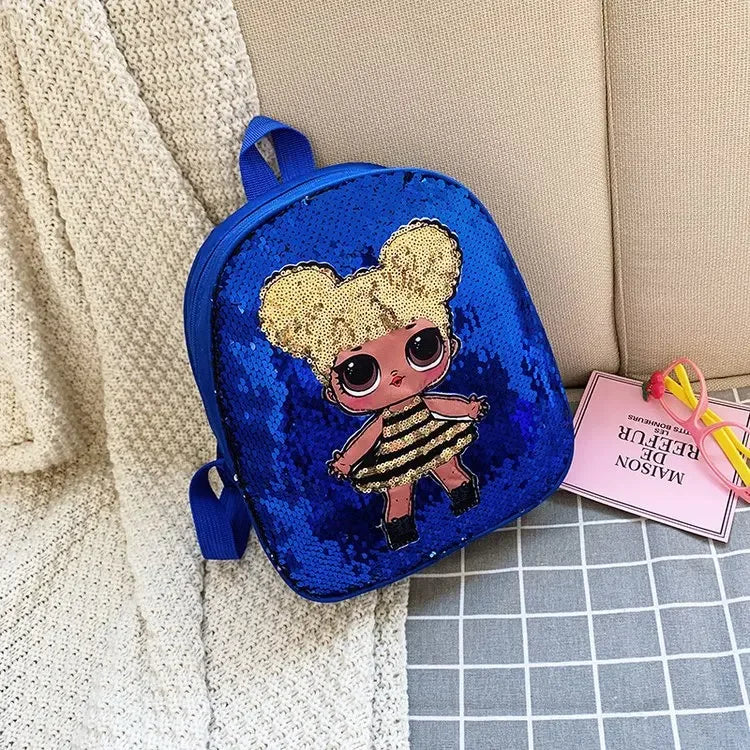 Cute Sequin Backpack for Girls 3–6 Years – Fashion Cartoon Kindergarten School Bag