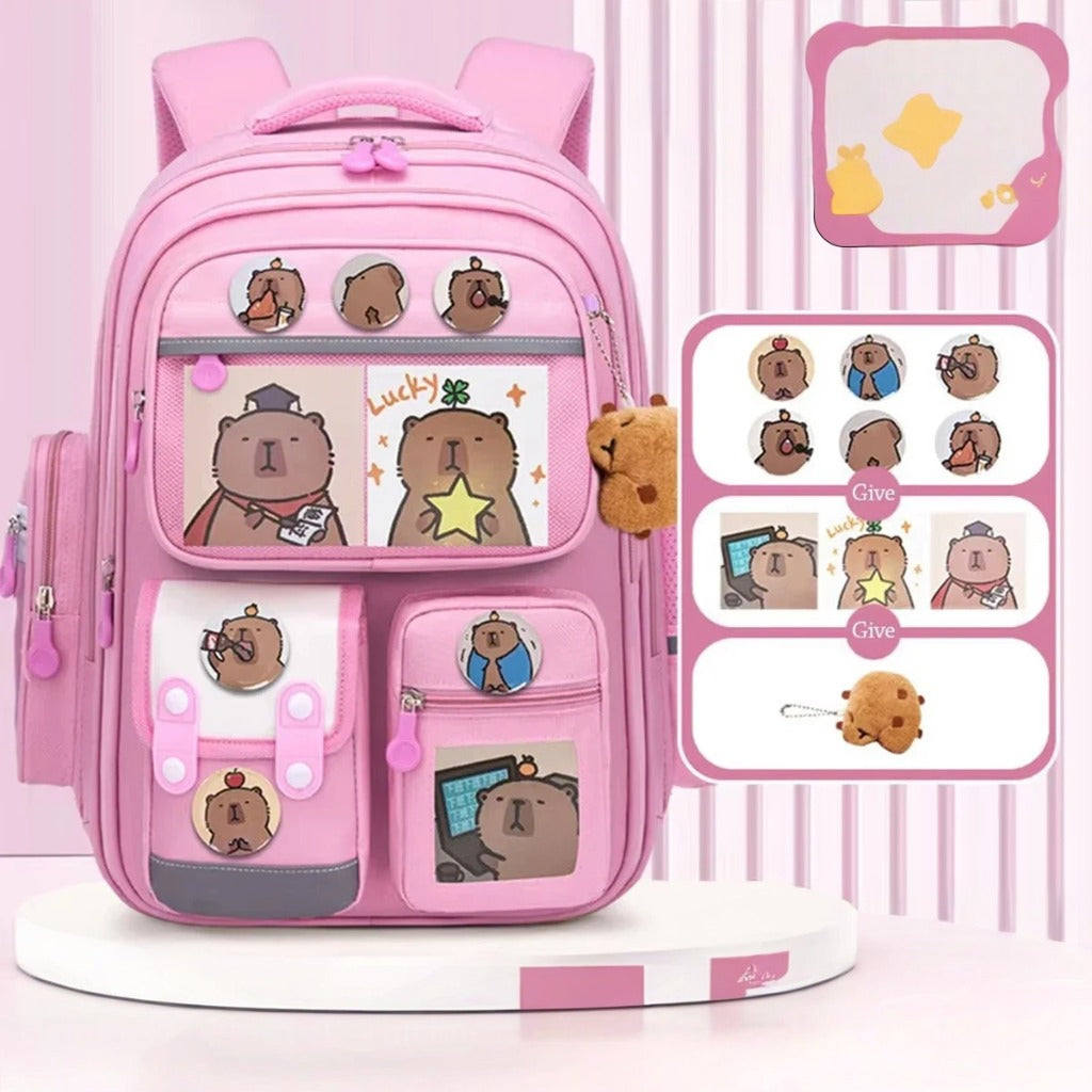 Capybara Cartoon Backpack – Large Capacity Waterproof Bag