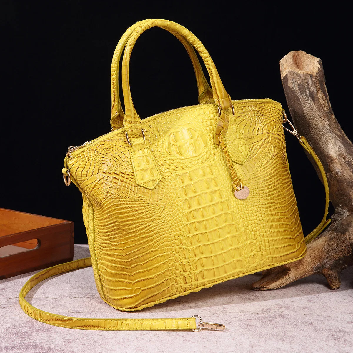 Fashion Colorful Alligator Style Handbag – Retro Crocodile Pattern PU Leather