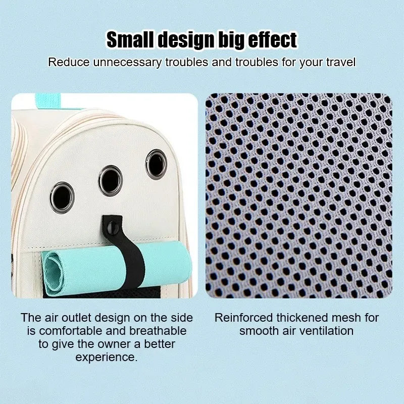 Large Capacity Cat Carrier Backpack – Foldable Pet Travel Bag with Ventilation & Adjustable Straps