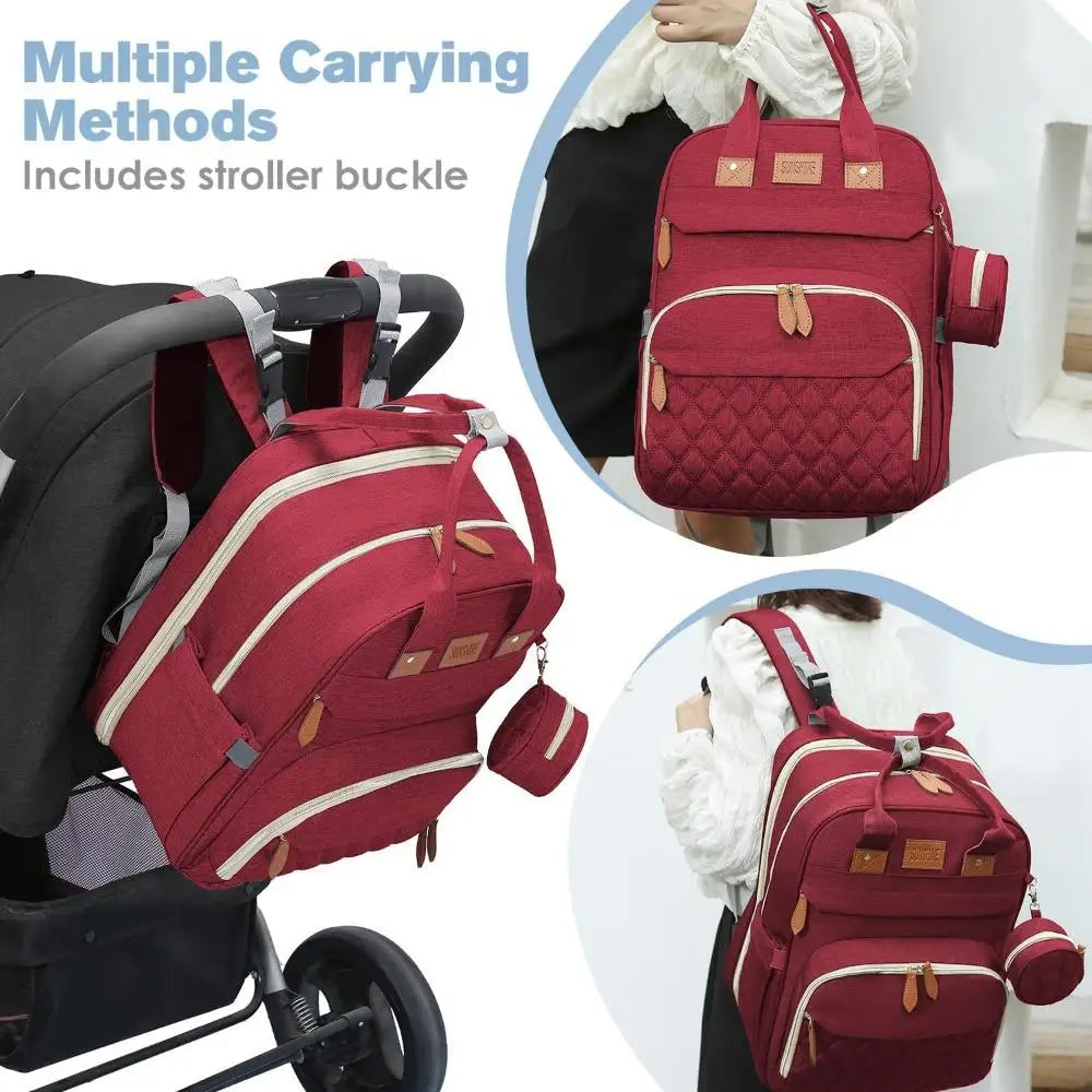 Ergonomic Foldable Diaper Bag – Large Storage Backpack for Baby Essentials
