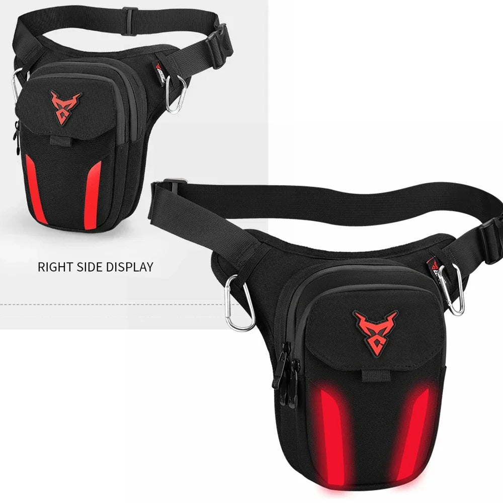 Motorcycle Leg Bag with LED Light – Waterproof Hip Bum Fanny Pack for Riding, Cycling