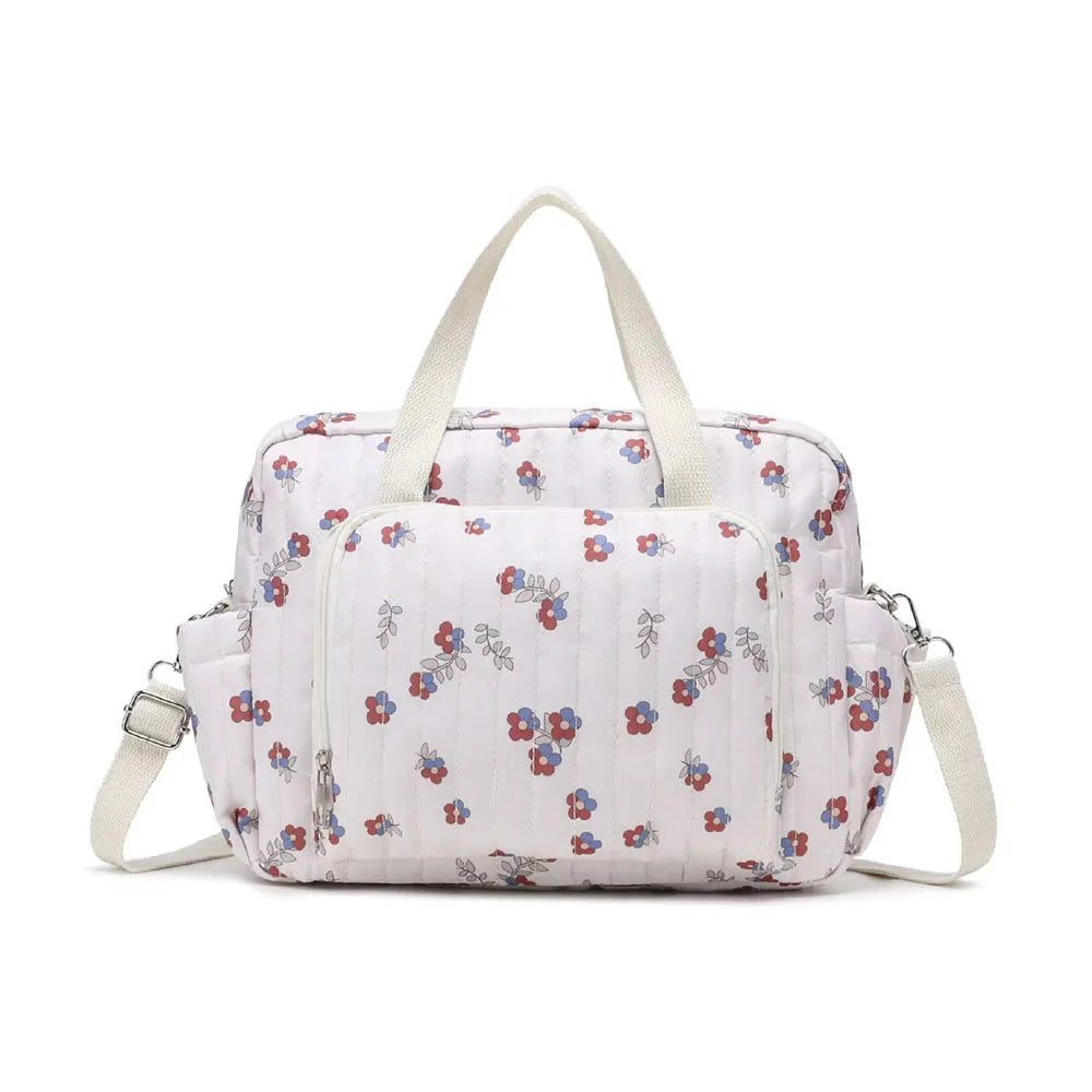 Nylon Diaper Bag with Bear Embroidery – Stroller Clip Travel Mommy Bag