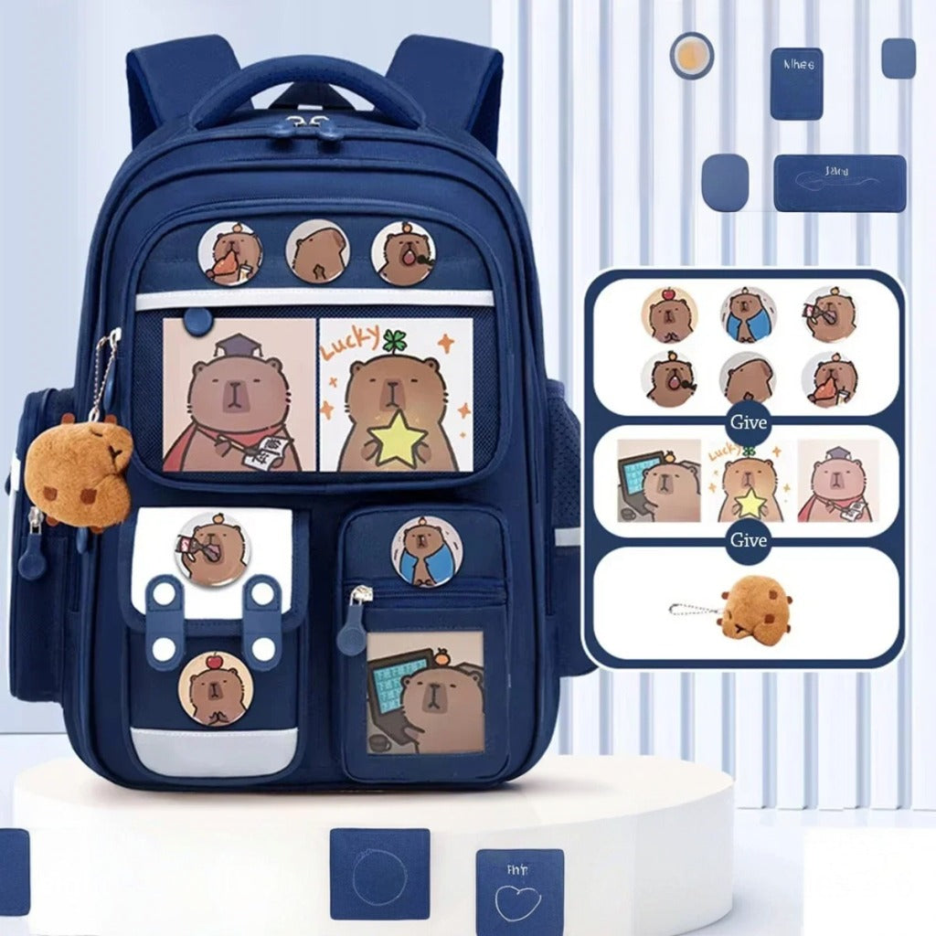 Capybara Cartoon Backpack – Large Capacity Waterproof Bag