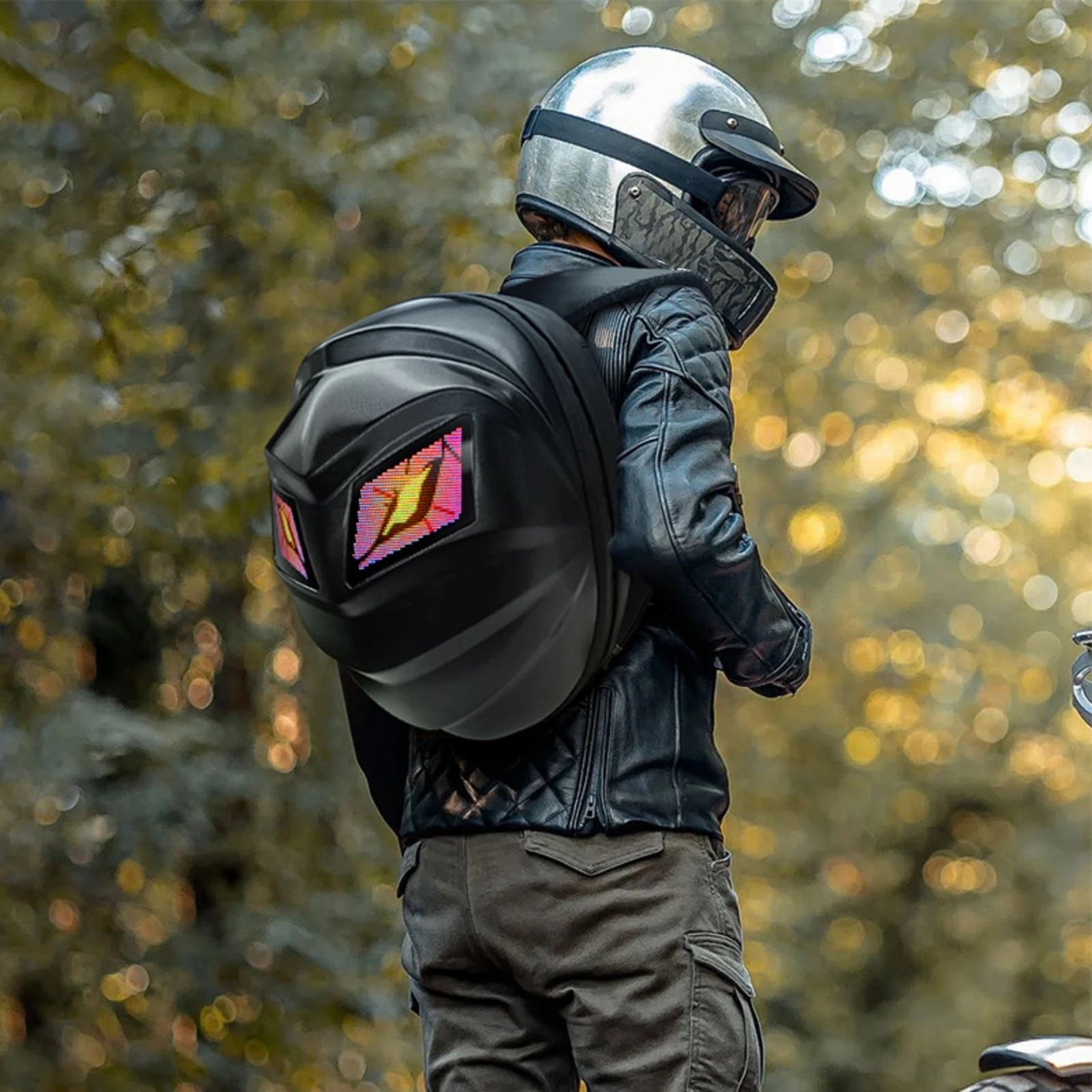 Programmable LED Backpack – Bluetooth Waterproof Digital Display Travel & Motorcycle Backpack